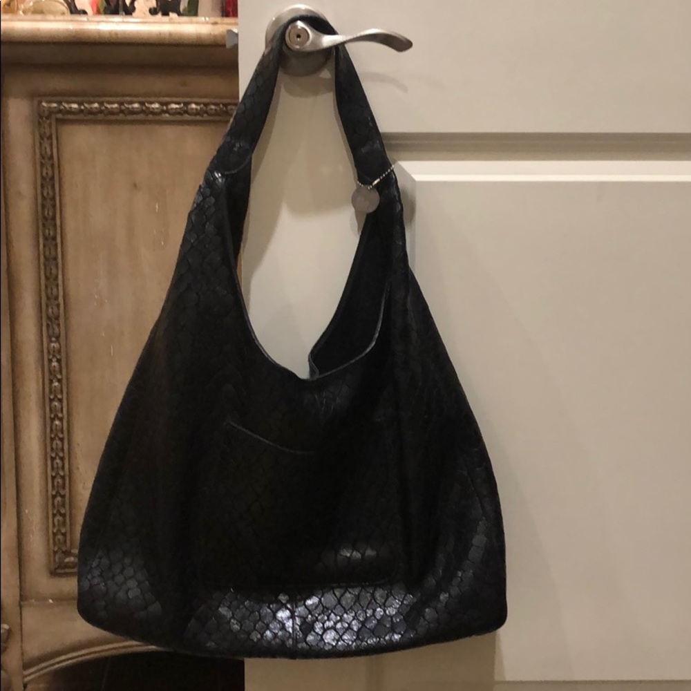 Streets Ahead black leather hobo